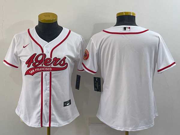 Womens San Francisco 49ers Blank White With Patch Cool Base Stitched Baseball Jersey
